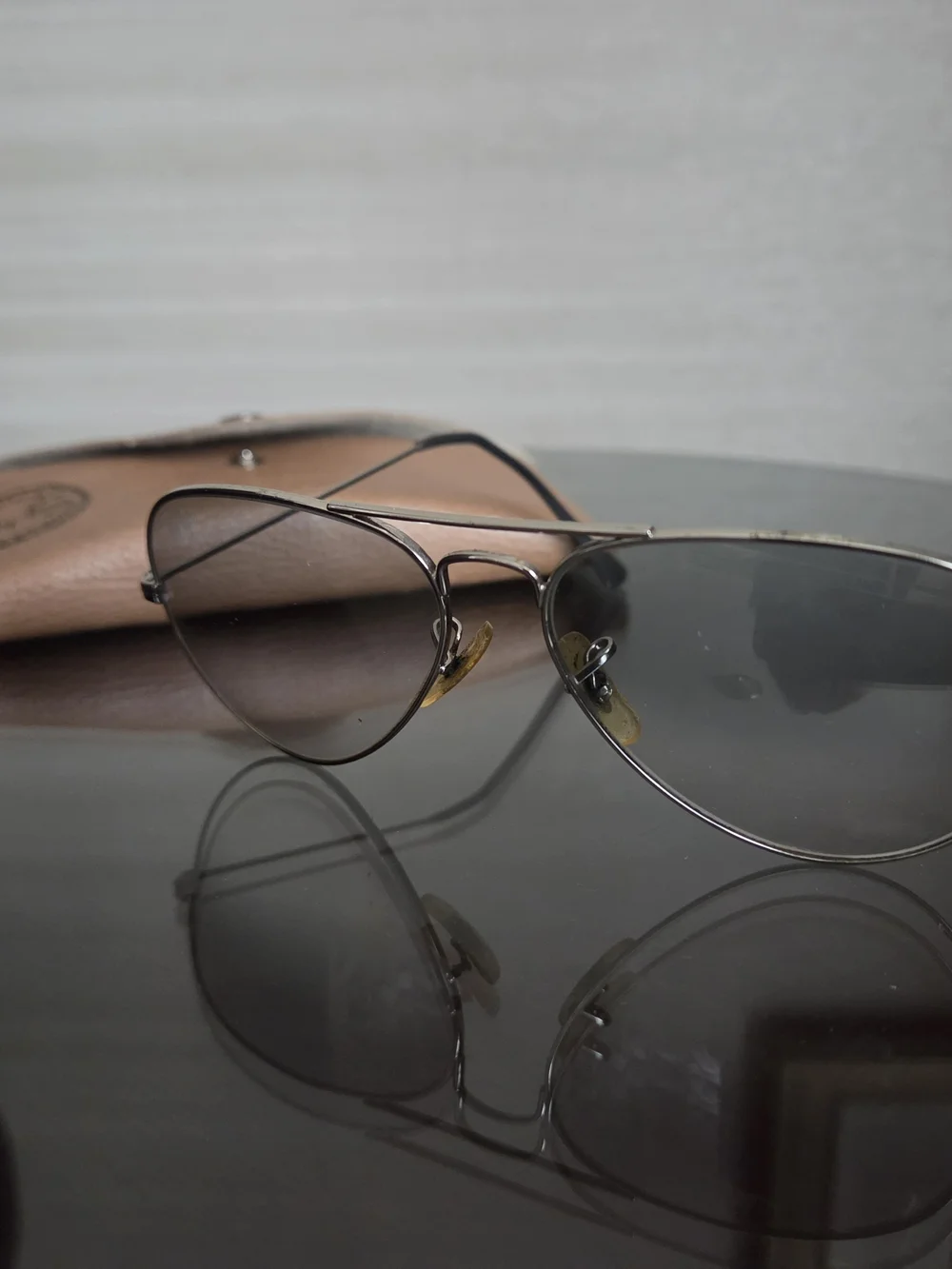 Rare Ray-Ban Bausch Lomb Aviator Sunglasses Silver Gray Blue Gradient Lenses